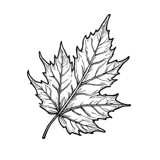autumn leaf tattoo design idea
