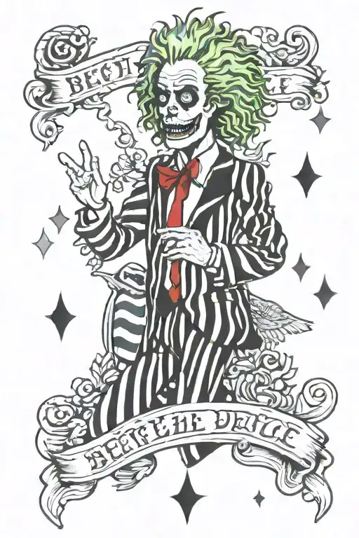Beetlejuice   tattoo design idea