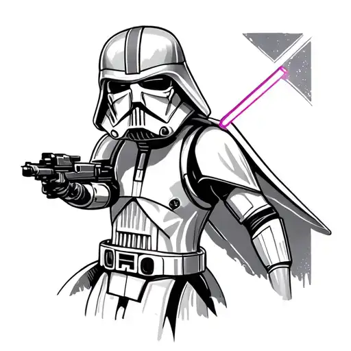 Star Wars light side vs dark side simple tattoo design idea