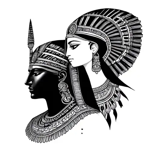 osiris and isis godess tattoo design idea