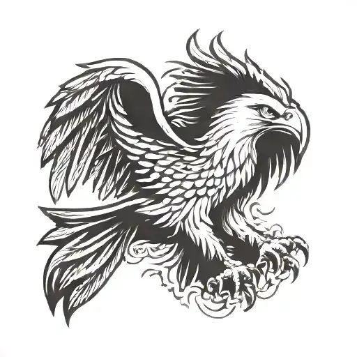 Creat an albanian eagle holding an   ak47 tattoo design idea