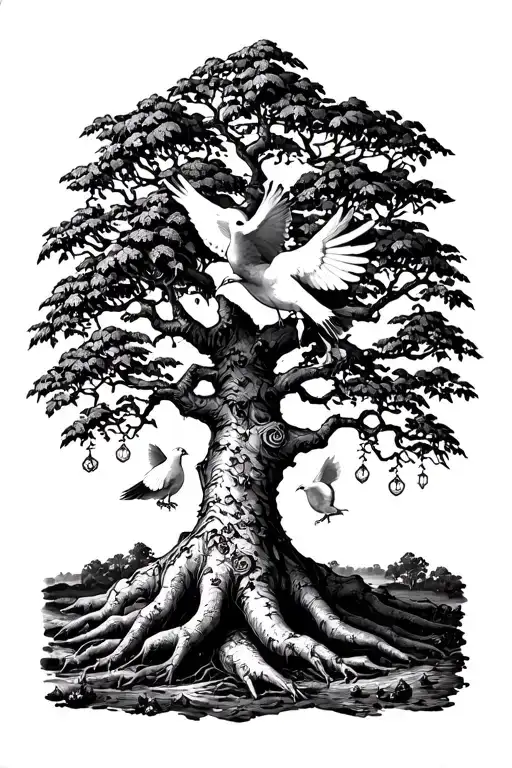 Poison Tree Made with doves tattoo design idea