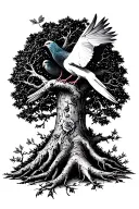 Poison Tree Made with doves tattoo design idea