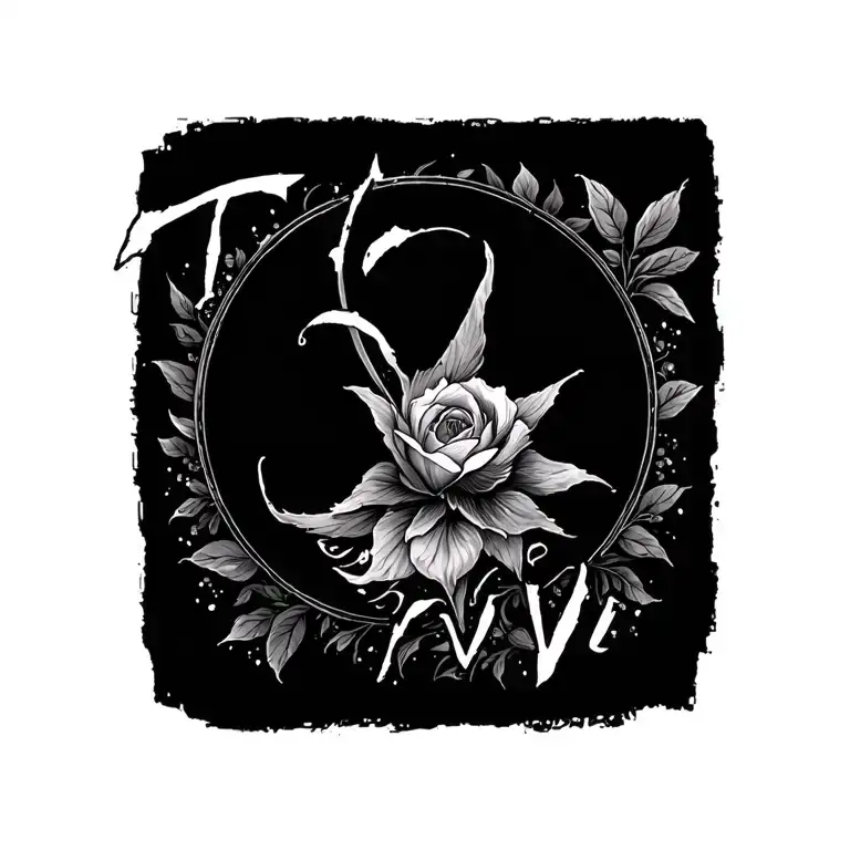 "TANVI" hidden within the design tattoo design idea