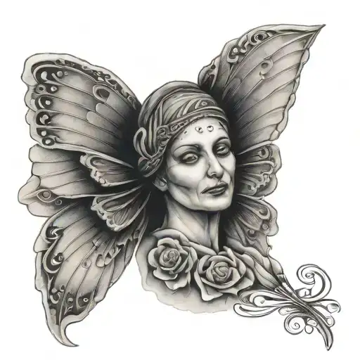 mourning person who died of cancer tattoo design idea