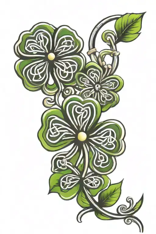 celtic knot 3 leaf clover tattoo design idea
