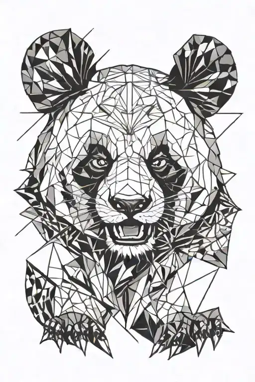 angry panda tattoo design idea