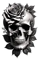 skulls And 2 roses tattoo design idea