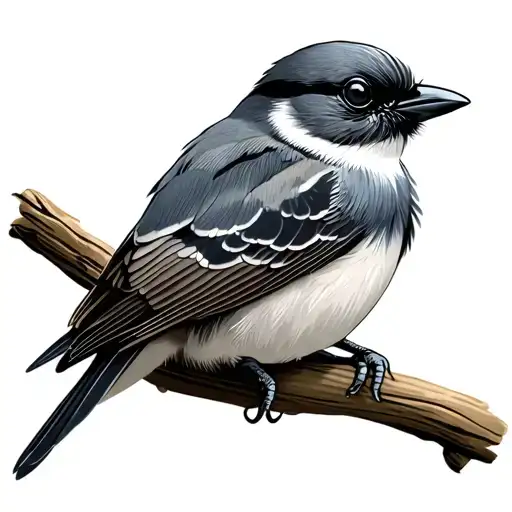 loggerhead shrike bird tattoo design idea