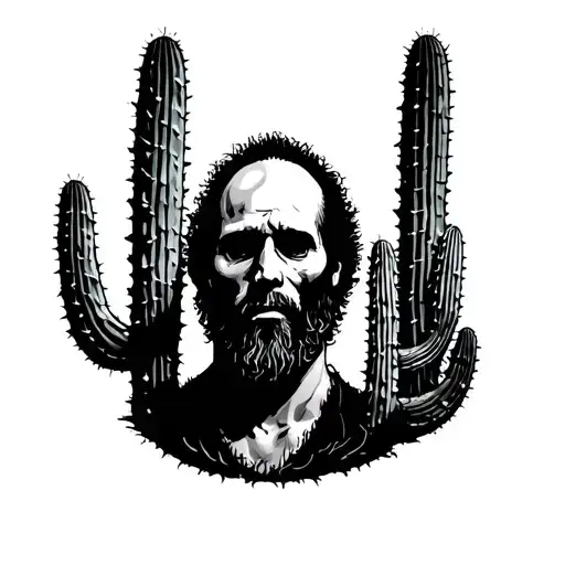 Mirror and Médusa Cactus Jack tattoo design idea