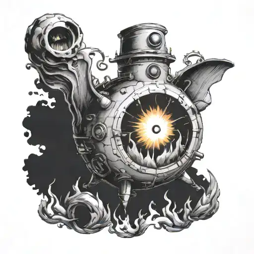 calcifer howls moving castle tattoo design idea