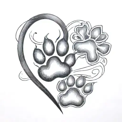 HEART PAW J & J tattoo design idea