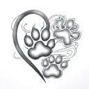 HEART PAW J & J tattoo design idea