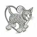 HEART PAW J & J tattoo design idea