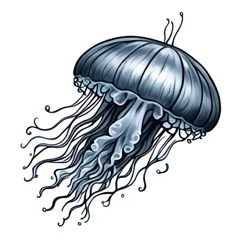 jellyfish gracefully swimming tattoo design idea