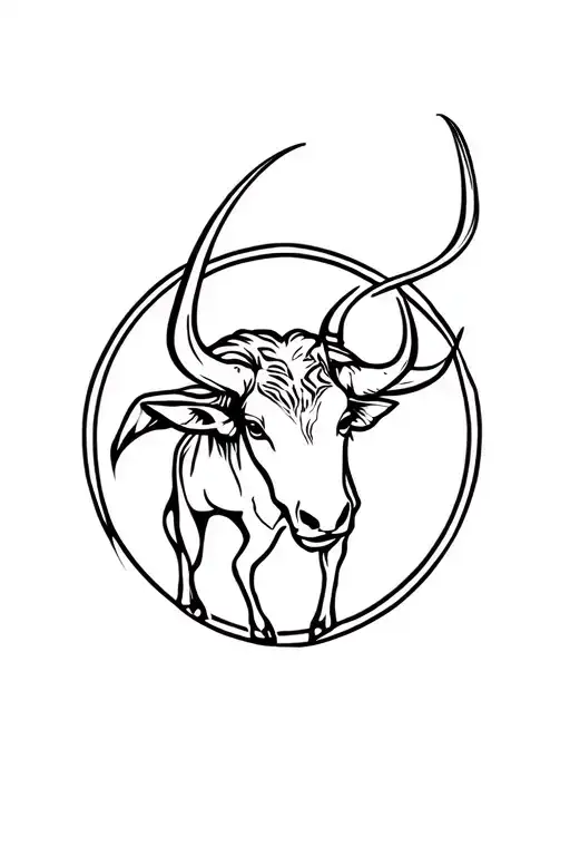 Taurus zodiac symbol tattoo design idea