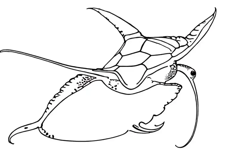 Manta turtle and ray tattoo design idea