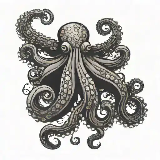 evil octopus tattoo design idea