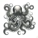 evil octopus tattoo design idea