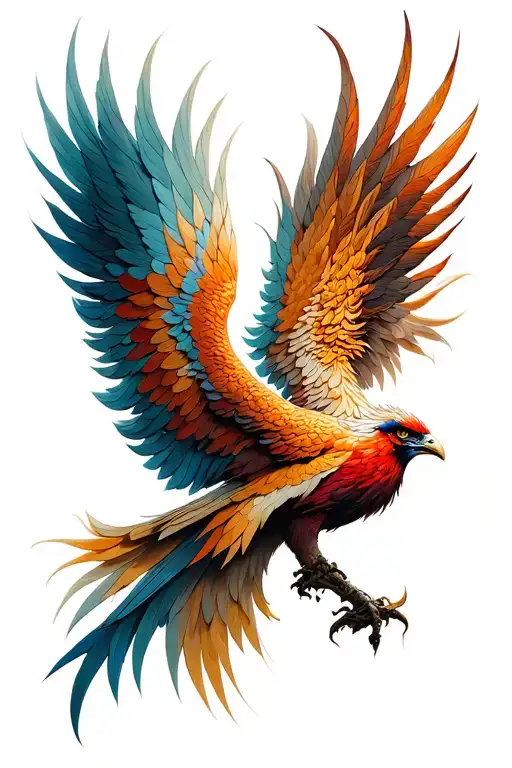 Renaissance phoenix tattoo design idea
