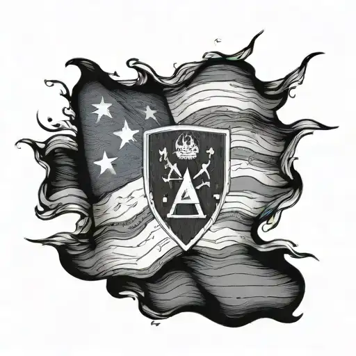 Puerto Rican and Nicaragua flag mixed tattoo design idea