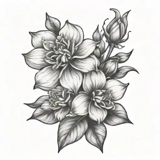 December birth flower, May birth flower, February birth flower, August birth flower, October birth flower tattoo design idea