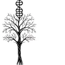 tree with dna strand-shape trunk symbolizing life  tattoo design idea