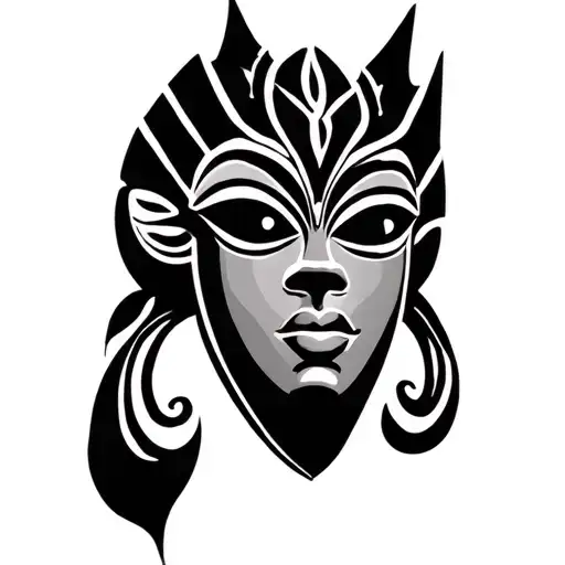 and African Mask tattoo design idea