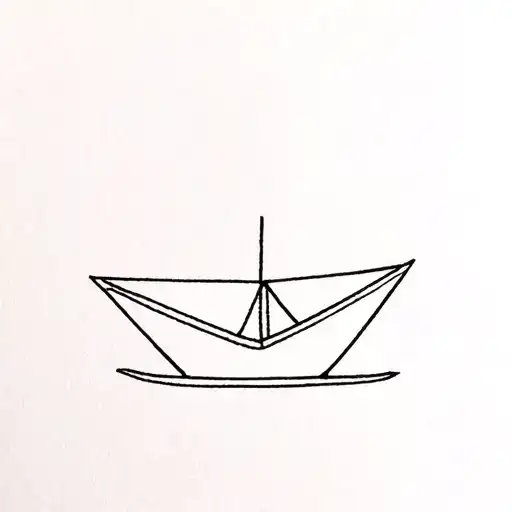 Paper boat tattoo design idea