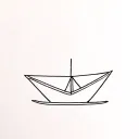 Paper boat tattoo design idea