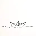 Paper boat tattoo design idea