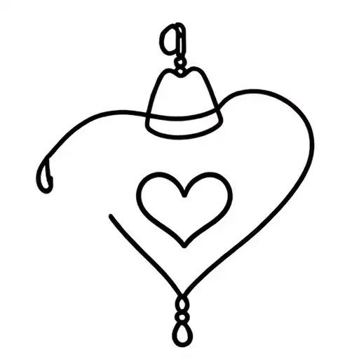 fishing hook, fishing hat and heart tattoo design idea