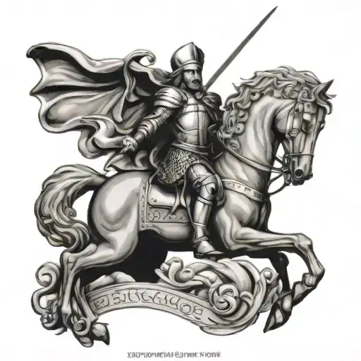 St. George religious tattoo design idea