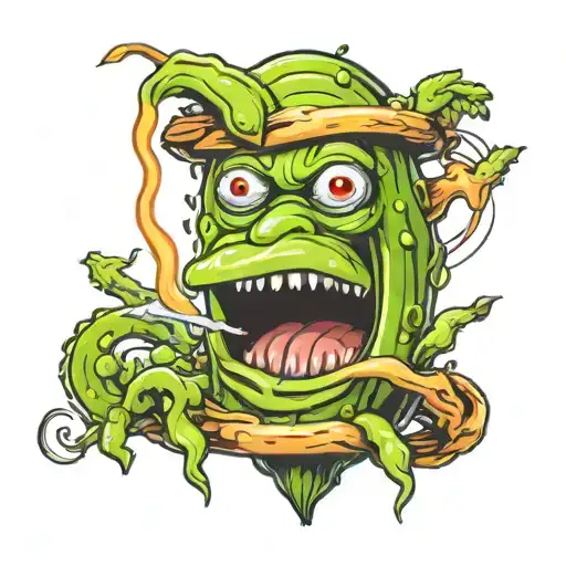 animated pickle   tattoo design idea