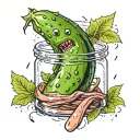 animated pickle   tattoo design idea