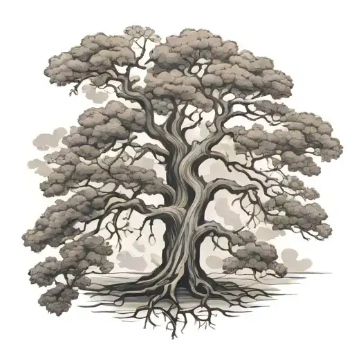oaktree tattoo design idea