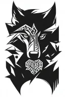 wolf looking straight  tattoo design idea