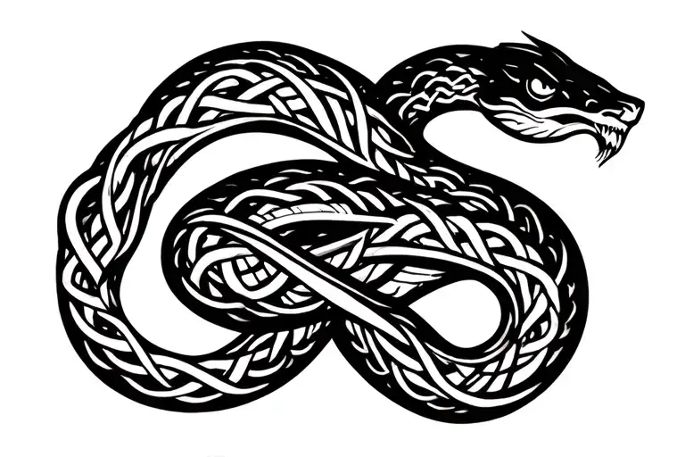 Celtic snake wrapped tattoo design idea