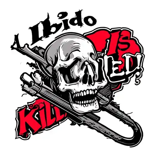 Something that would look like a logo for the project "Libido is killed!" Perhaps with the mood of the panels, and other things. Black-red tattoo design idea