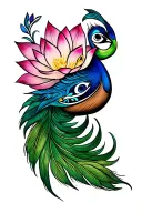 trishul om peacocks feather lotus rudra tattoo design idea