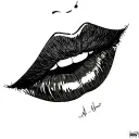 lips, bite bottom lip tattoo design idea