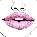 lips, bite bottom lip tattoo design idea