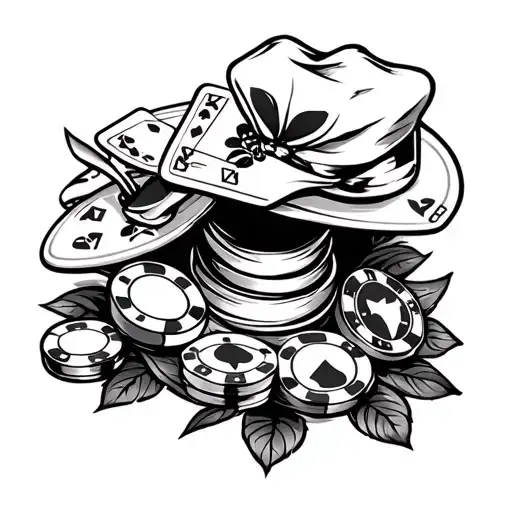 path of a life with difficulties on it, also including gambling, chef work, unfortunate love and hardwork to be better tattoo design idea