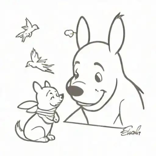 'Elijah' and Winnie the Pooh  tattoo design idea