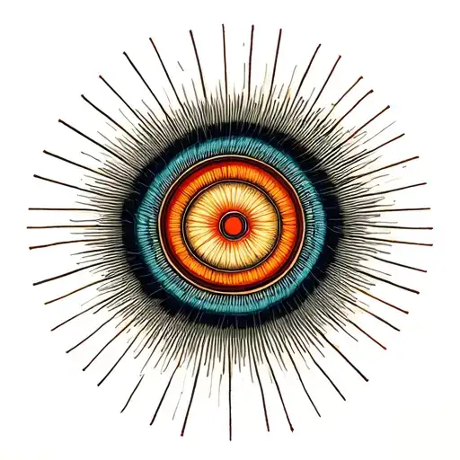 concentric patterns expanding outward, symbolizing trust without borders and infinite depth tattoo design idea