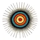 concentric patterns expanding outward, symbolizing trust without borders and infinite depth tattoo design idea