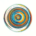 concentric patterns expanding outward, symbolizing trust without borders and infinite depth tattoo design idea