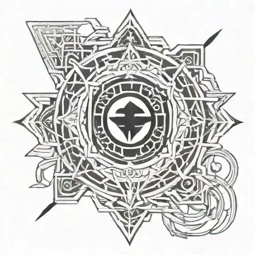 cyber sigilism that says fate tattoo design idea