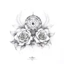 combination of two names Ashwin+Heena tattoo design idea