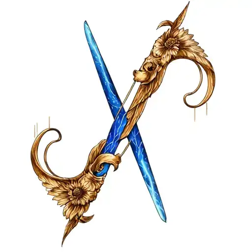 Libra And Sagittarius Combined "M" and "Y" tattoo design idea